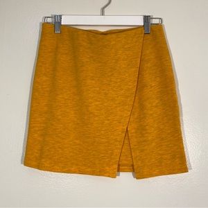 Monrow Mustard Yellow Supersoft Wrapped Skirt XS